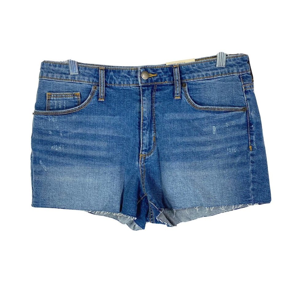Universal Thread 10 Shorts Denim High Rise Shortie Jean Cutoff Medium Wash Blue